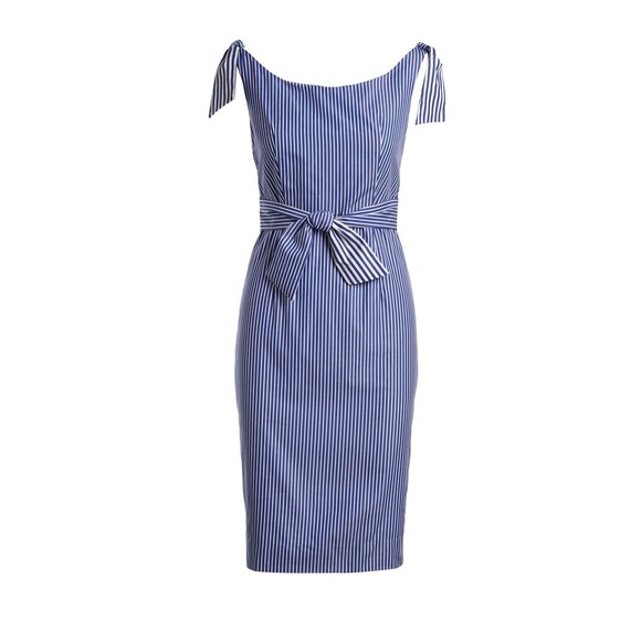 Milly Candice Striped Shirting Tie Dress Size 10 - Picture 3 of 8